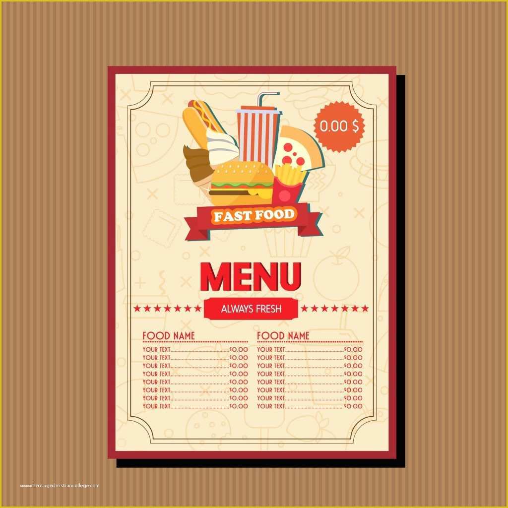 Free Online Menu Templates Of 20 Free Menu Templates Psd for Restaurant Food Menu