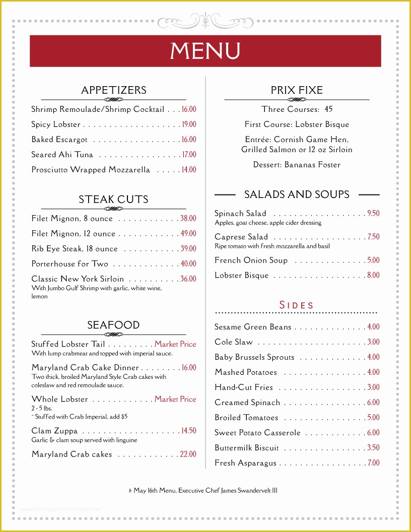 Free Online Menu Templates Of Imenupro · Restaurant Menu Templates Menu software