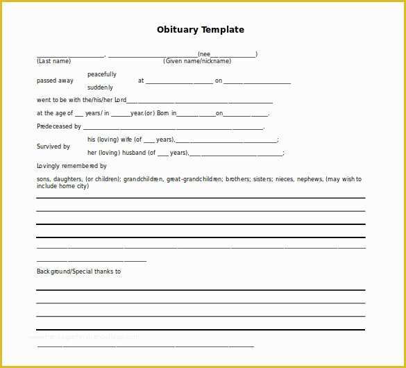 Free Online Obituary Template Of 10 Microsoft Word Obituary Templates Free Download