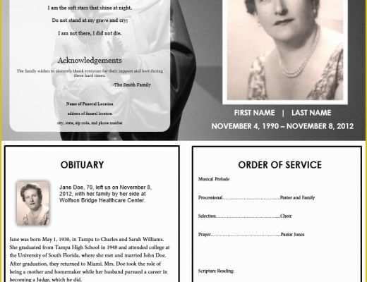 Free Online Obituary Template Of 1000 Images About Printable Funeral Program Templates On