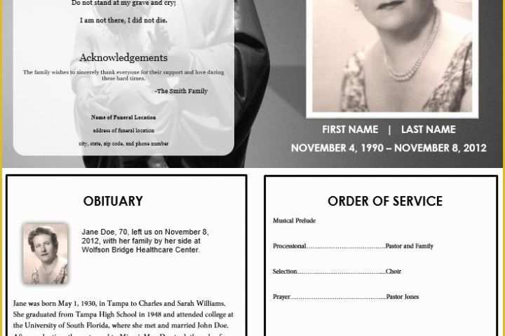 Free Online Obituary Template Of 1000 Images About Printable Funeral Program Templates On