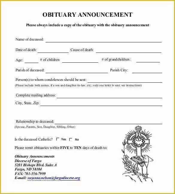 Free Online Obituary Template Of 51 Obituary Templates Doc Pdf Psd