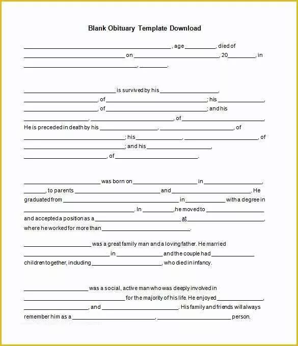 Free Online Obituary Template Of 51 Obituary Templates Doc Pdf Psd