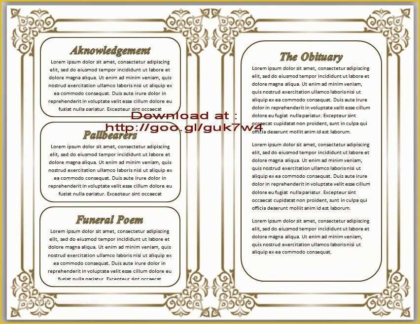 Free Online Obituary Template Of Free Obituary Template
