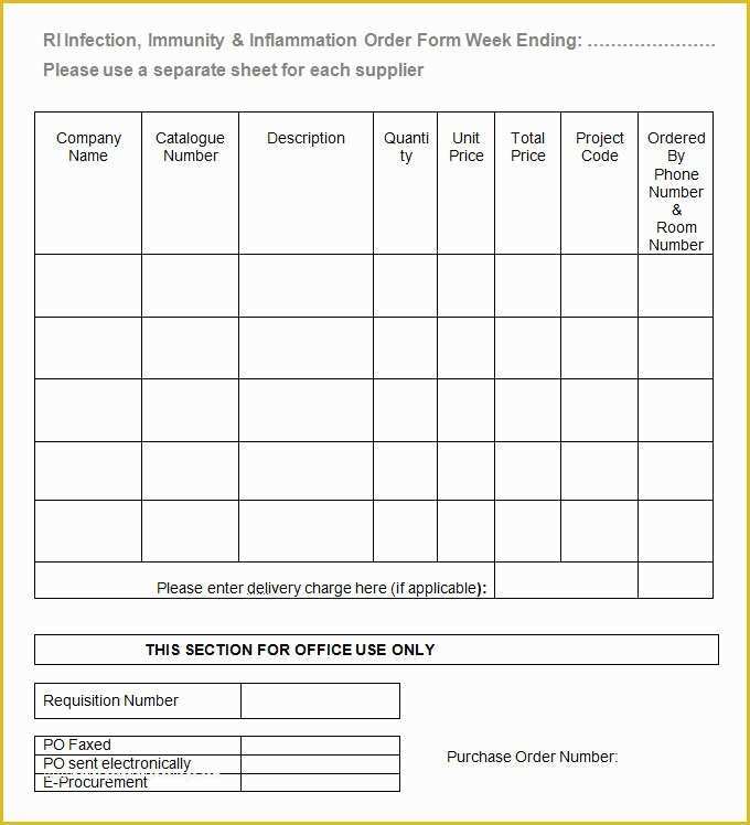 Free Online order form Template Of Blank order forms Templates Free Templates Resume