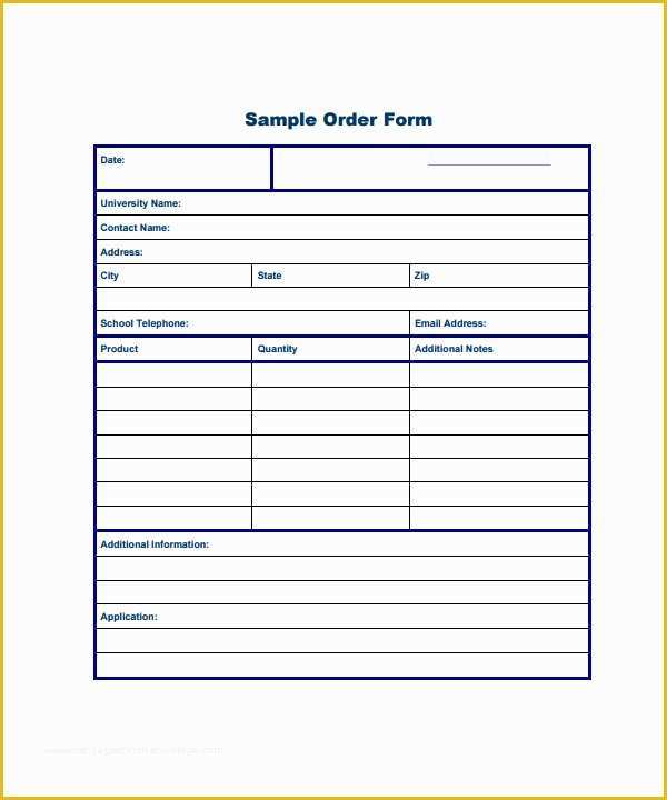 Free Online order form Template Of Free Printable order form Templates