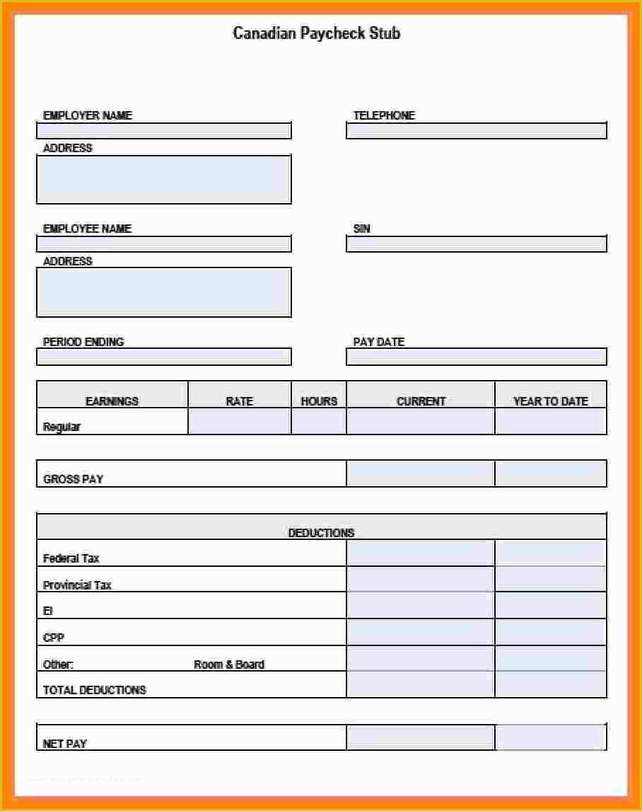Free Online Pay Stub Template Of 5 Free Paystub Generator Canada Heritagechristiancollege