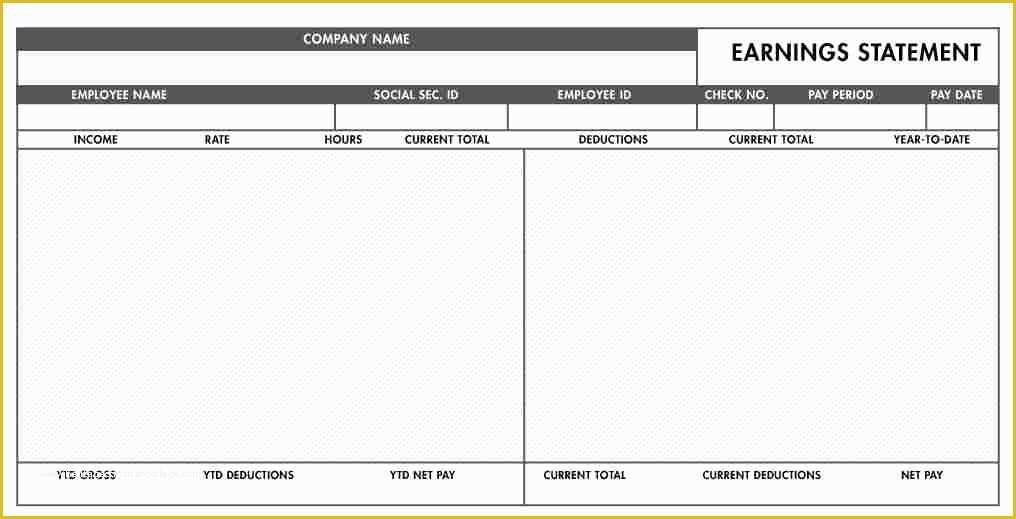 Free Online Pay Stub Template Of 8 Fillable Paycheck Stub Template