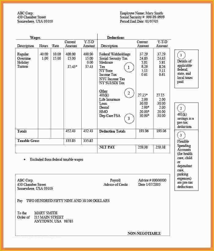 Free Online Pay Stub Template Of 9 Free Pay Stub Template