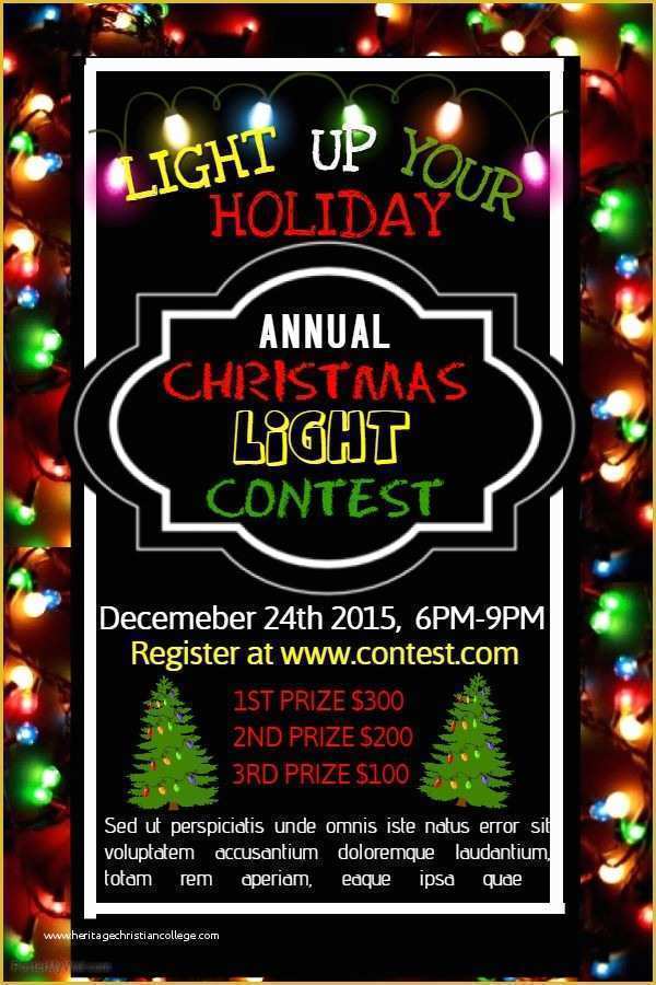 Free Online Poster Maker Templates Of Christmas Lights Contest Poster Template