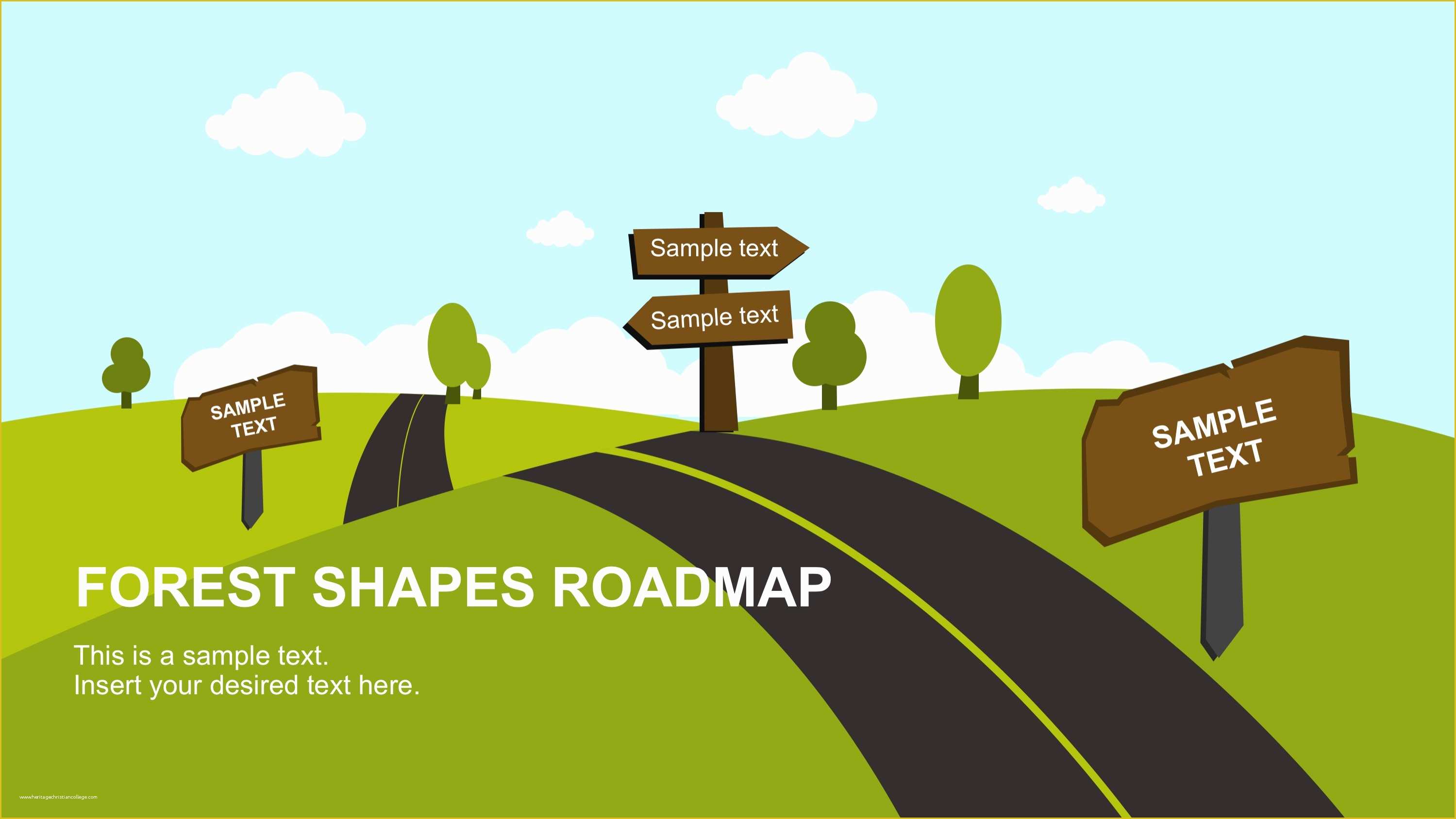 Free Online Powerpoint Templates Of Free forest Shapes Roadmap Powerpoint Template Slidemodel