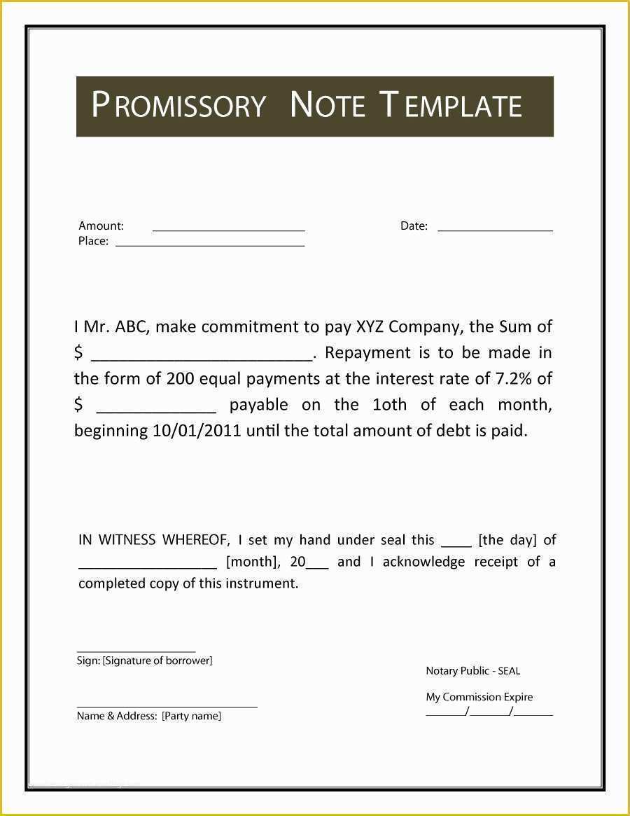 Free Online Promissory Note Template Of 45 Free Promissory Note Templates & forms [word & Pdf]