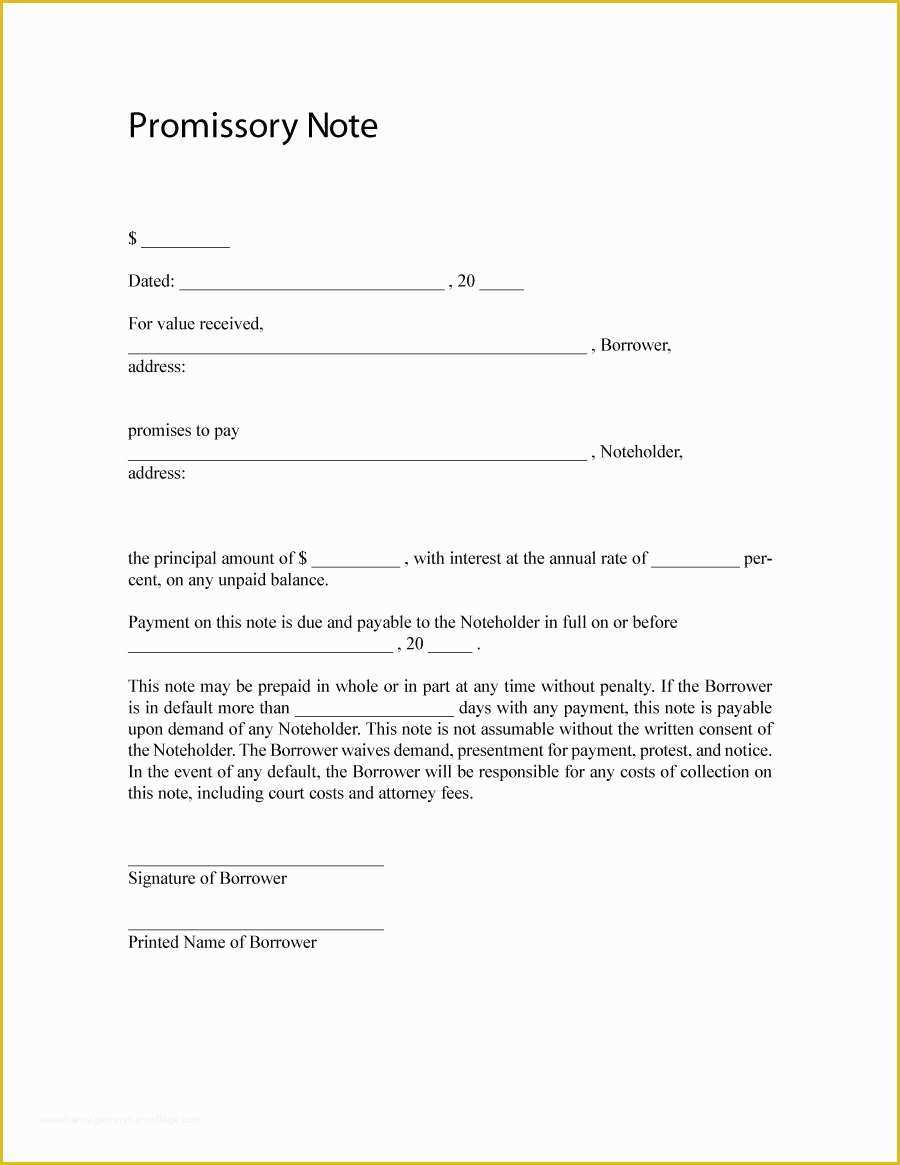 Free Online Promissory Note Template Of 45 Free Promissory Note Templates & forms [word & Pdf]