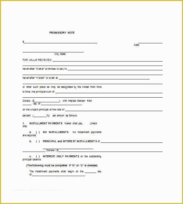Free Online Promissory Note Template Of Blank Promissory Note Template 12 Free Word Excel Pdf