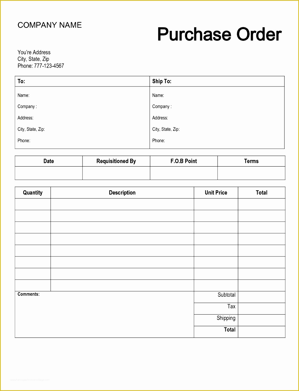 Free Online Purchase order Template Of 10 Editable Purchase order Template Sampletemplatess
