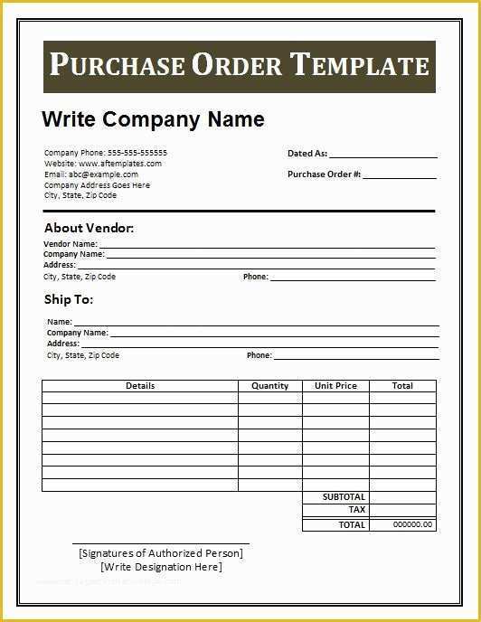 Free Online Purchase order Template Of 37 Free Purchase order Templates In Word &amp; Excel