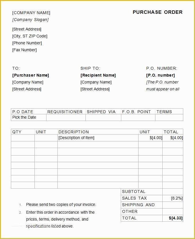 Free Online Purchase order Template Of 53 Purchase order Examples Pdf Doc