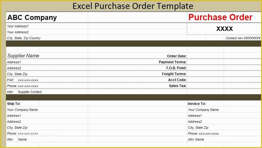 Free Online Purchase order Template Of Excel Purchase order Template Free