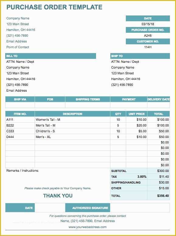 Free Online Purchase order Template Of Free Google Docs Invoice Templates