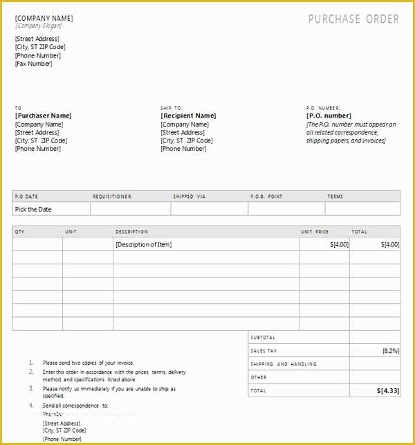 Free Online Purchase order Template Of Line form Purchase order