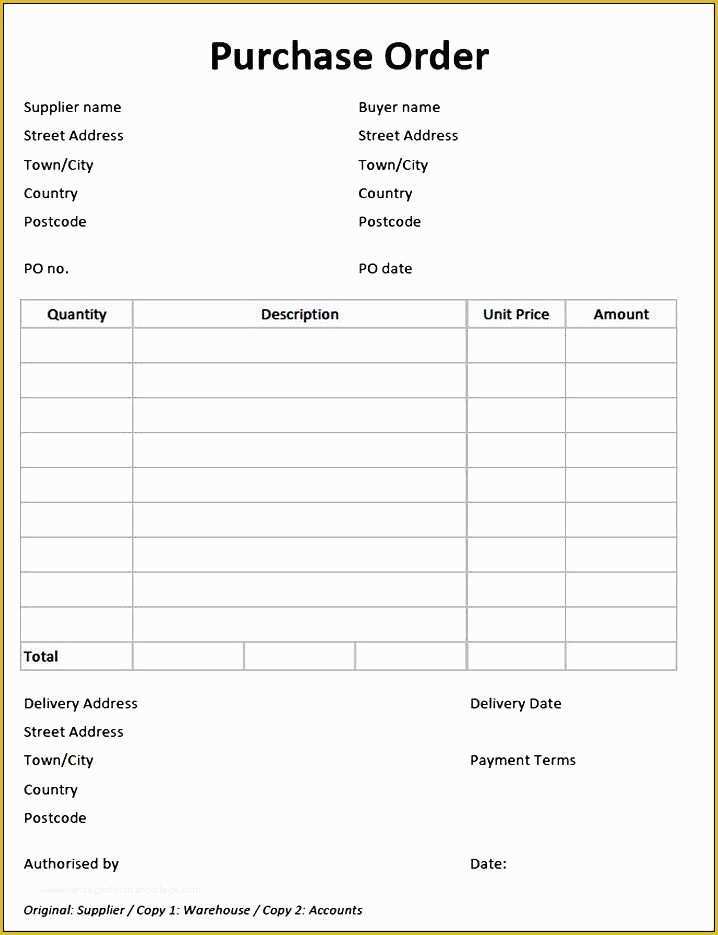 Free Online Purchase order Template Of Purchase order Template Besttemplates123