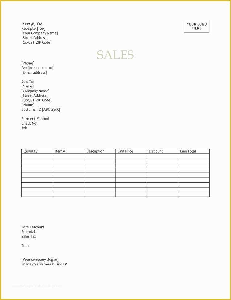 Free Online Receipt Template Of 12 Free Sales Receipt Templates Word Excel Pdf