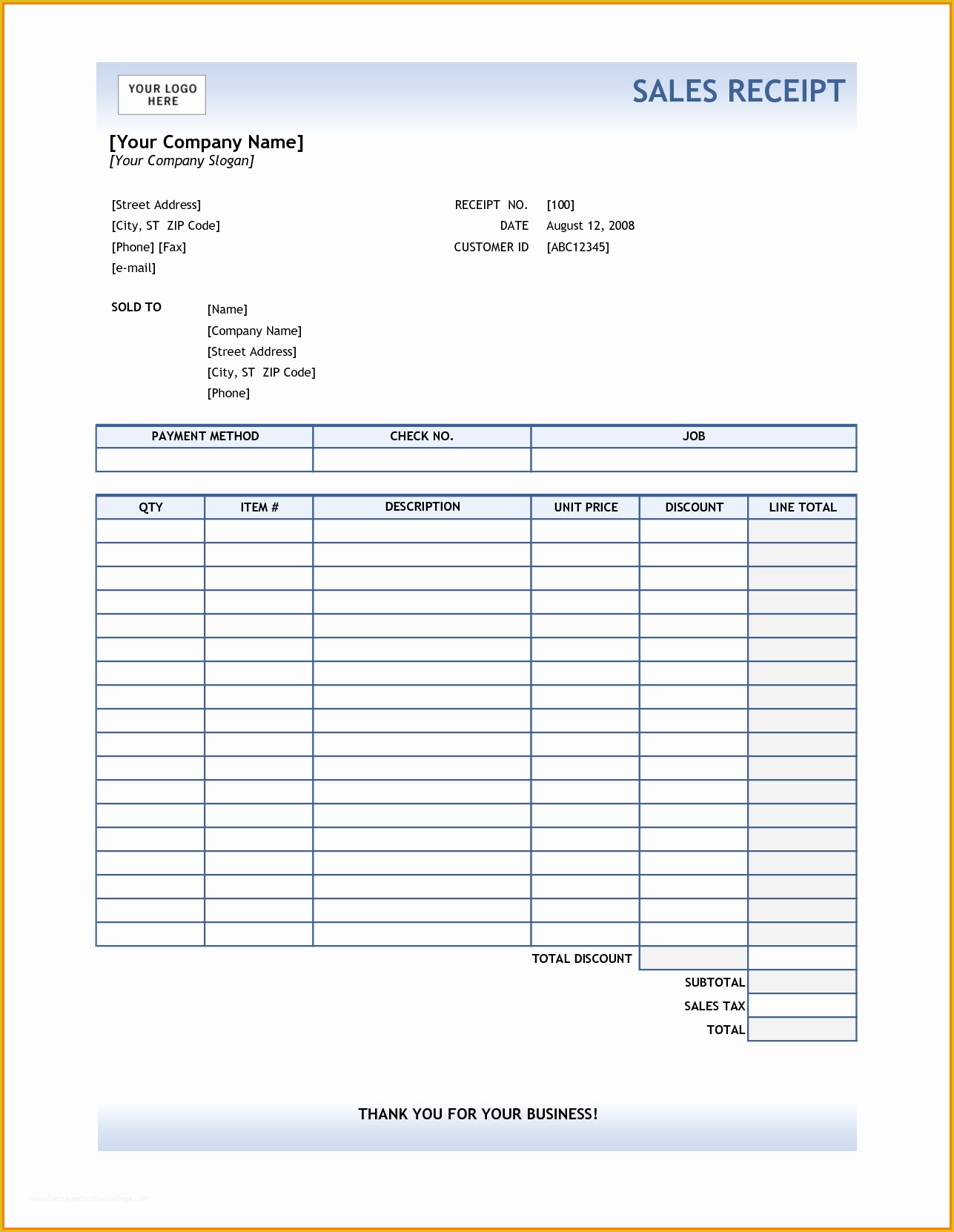 Free Online Receipt Template Of Business Receipt Template Mughals