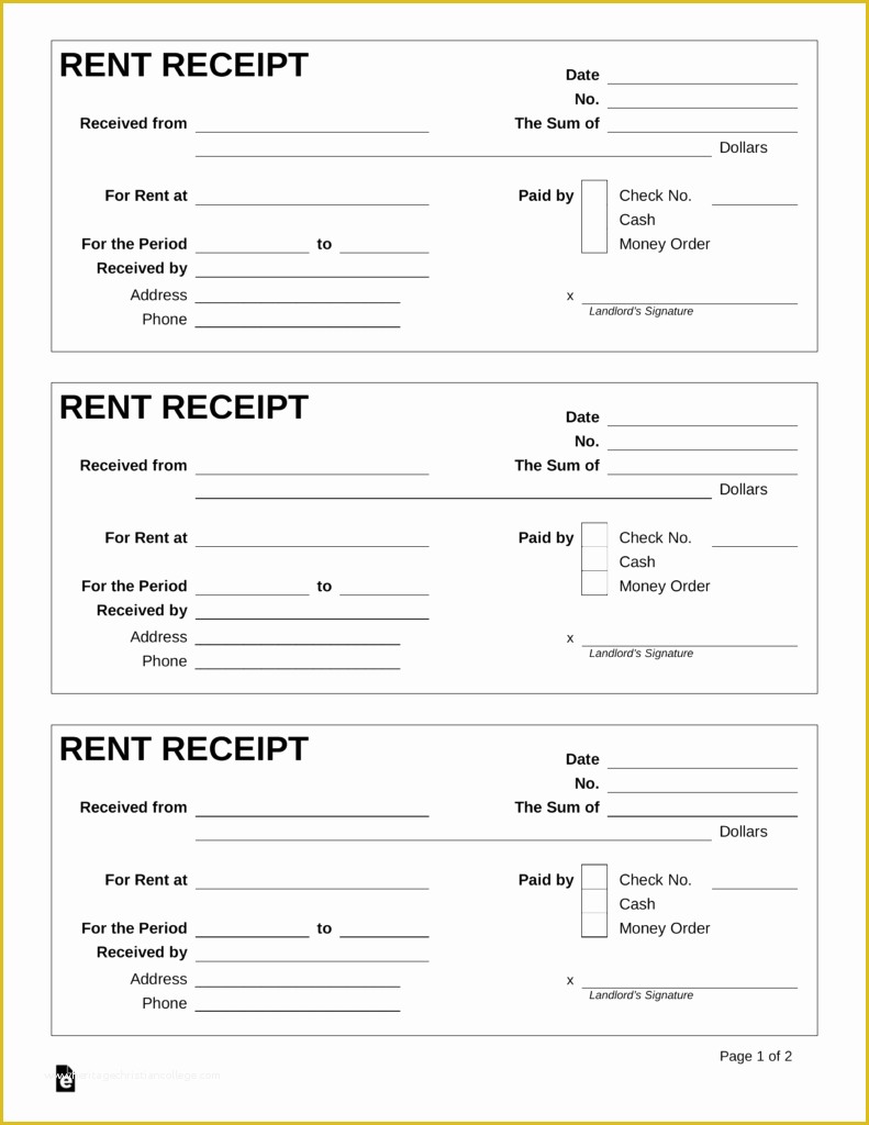 Free Online Receipt Template Of Free Rent Receipt Template Pdf Word