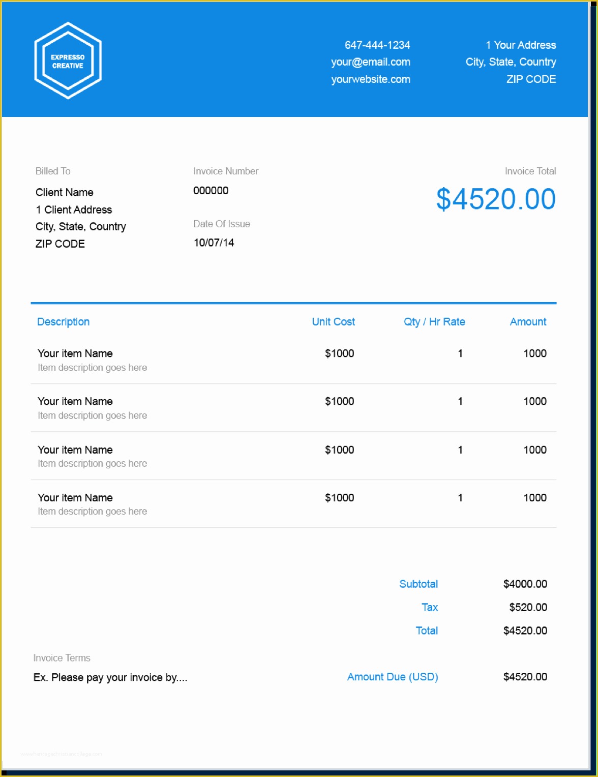 Free Online Receipt Template Of Invoice Template Send In Minutes