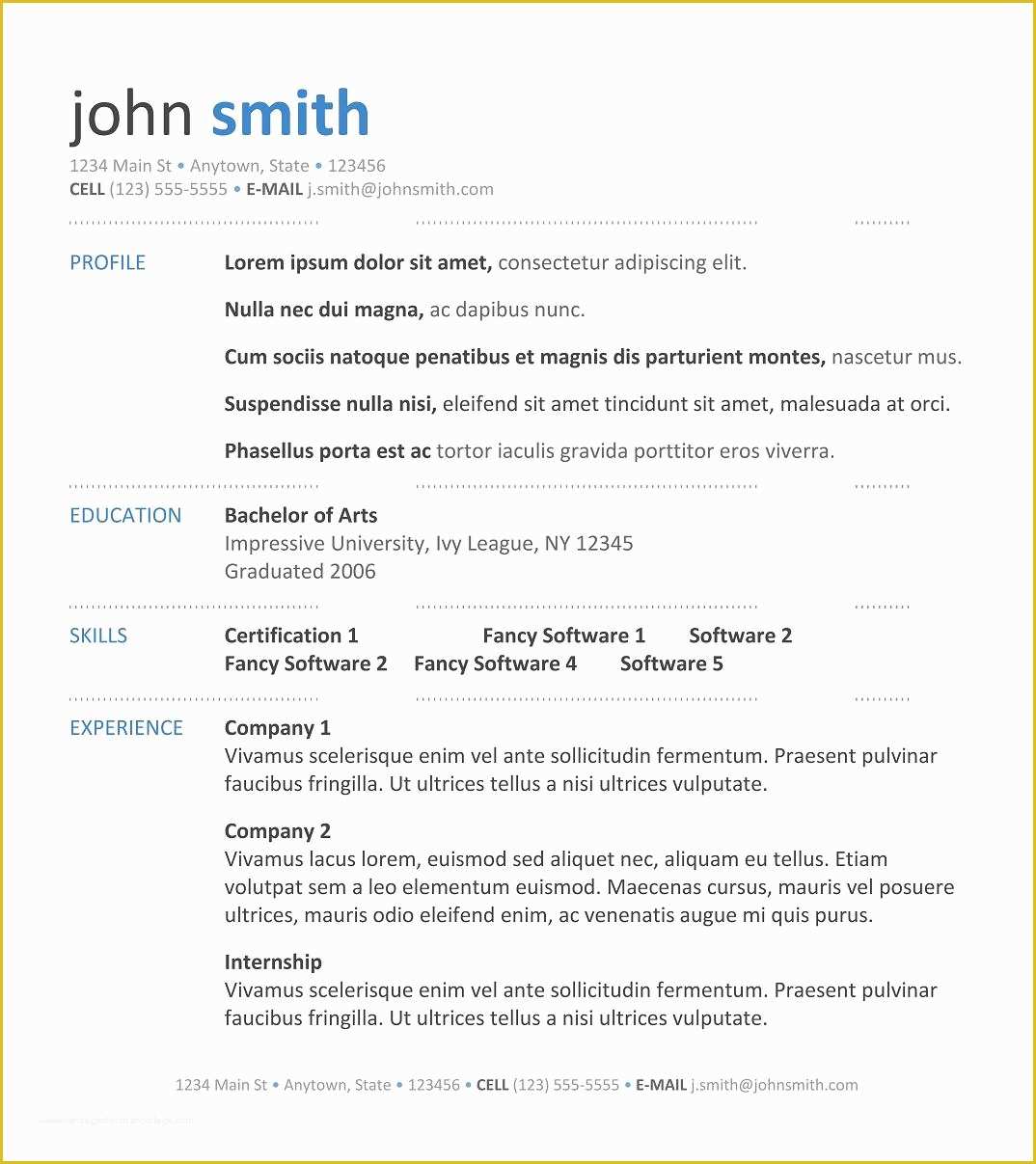 Free Online Resume Templates Download Of 7 Simple Resume Templates Free