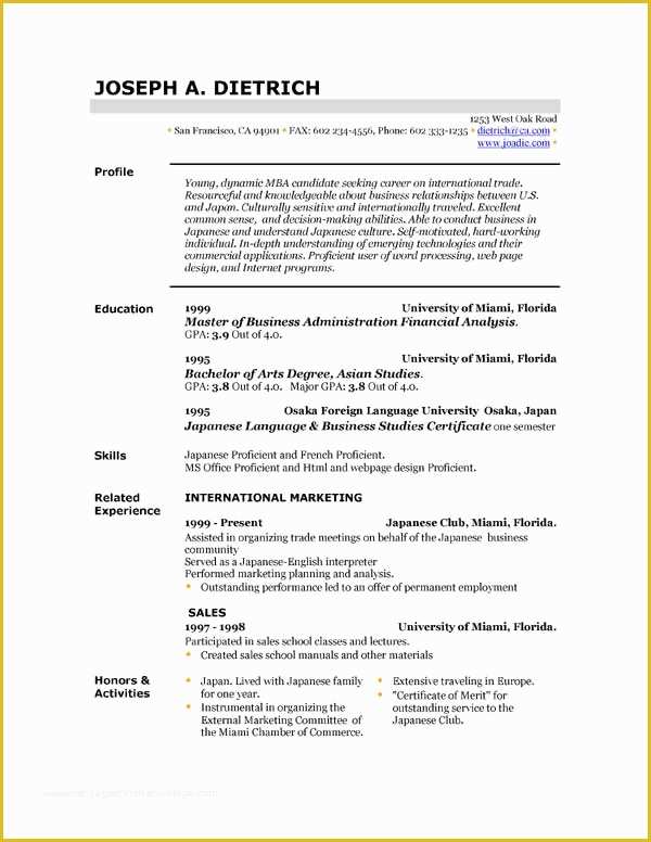 Free Online Resume Templates Download Of Free Resume Template Downloads