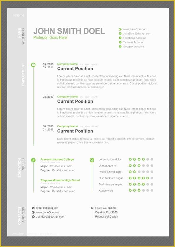 Free Online Resume Templates Printable Of Cv Resume Free Psd Template Free Psd Files