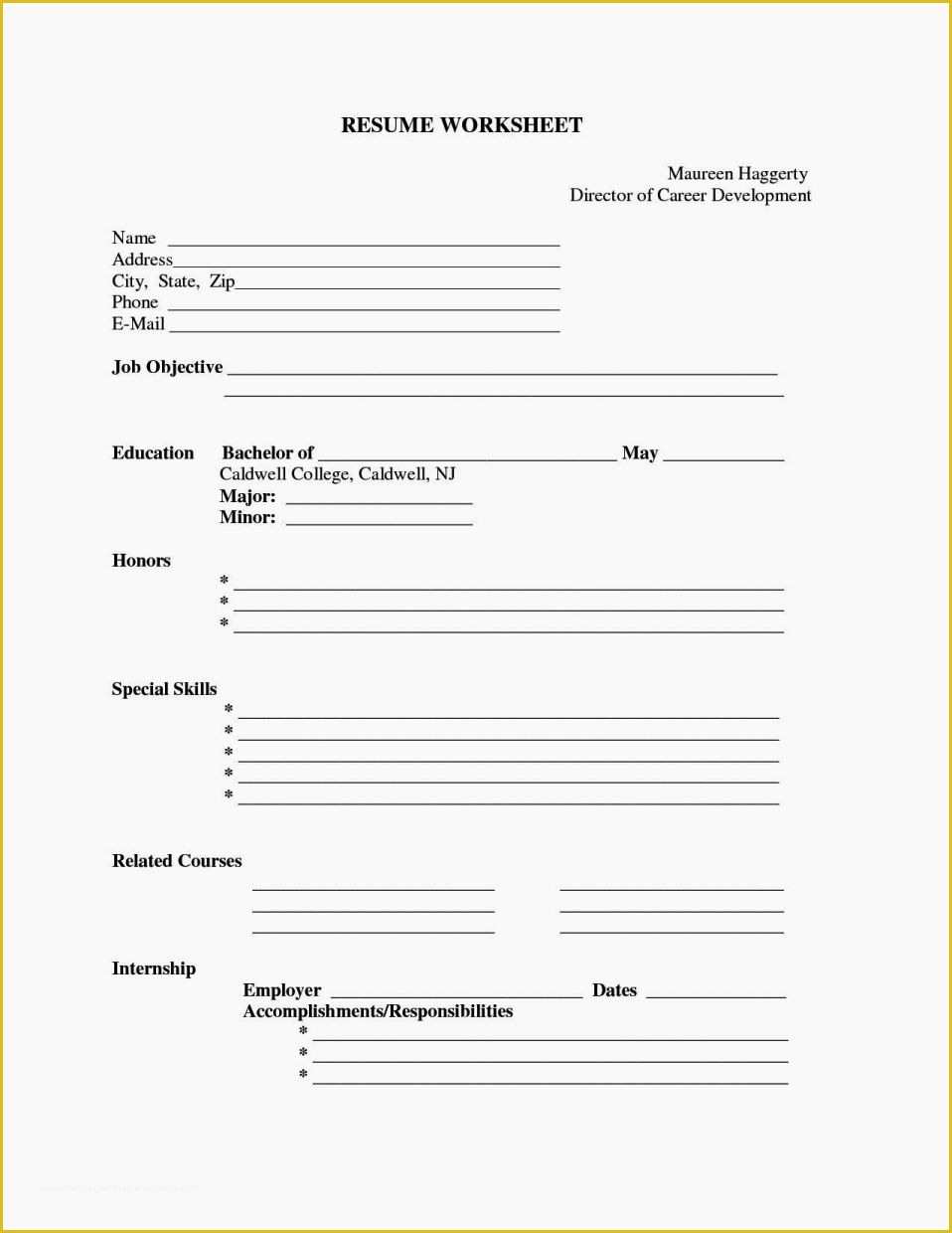 Free Online Resume Templates Printable Of Fill In Blank Resume Templates Free