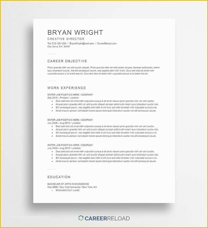 Free Online Resume Templates Printable Of Free Word Resume Templates Free Microsoft Word Cv Templates