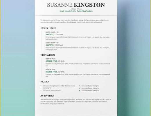 Free Online Resume Templates Printable Of Resume Templates for Word Free 15 Examples for Download