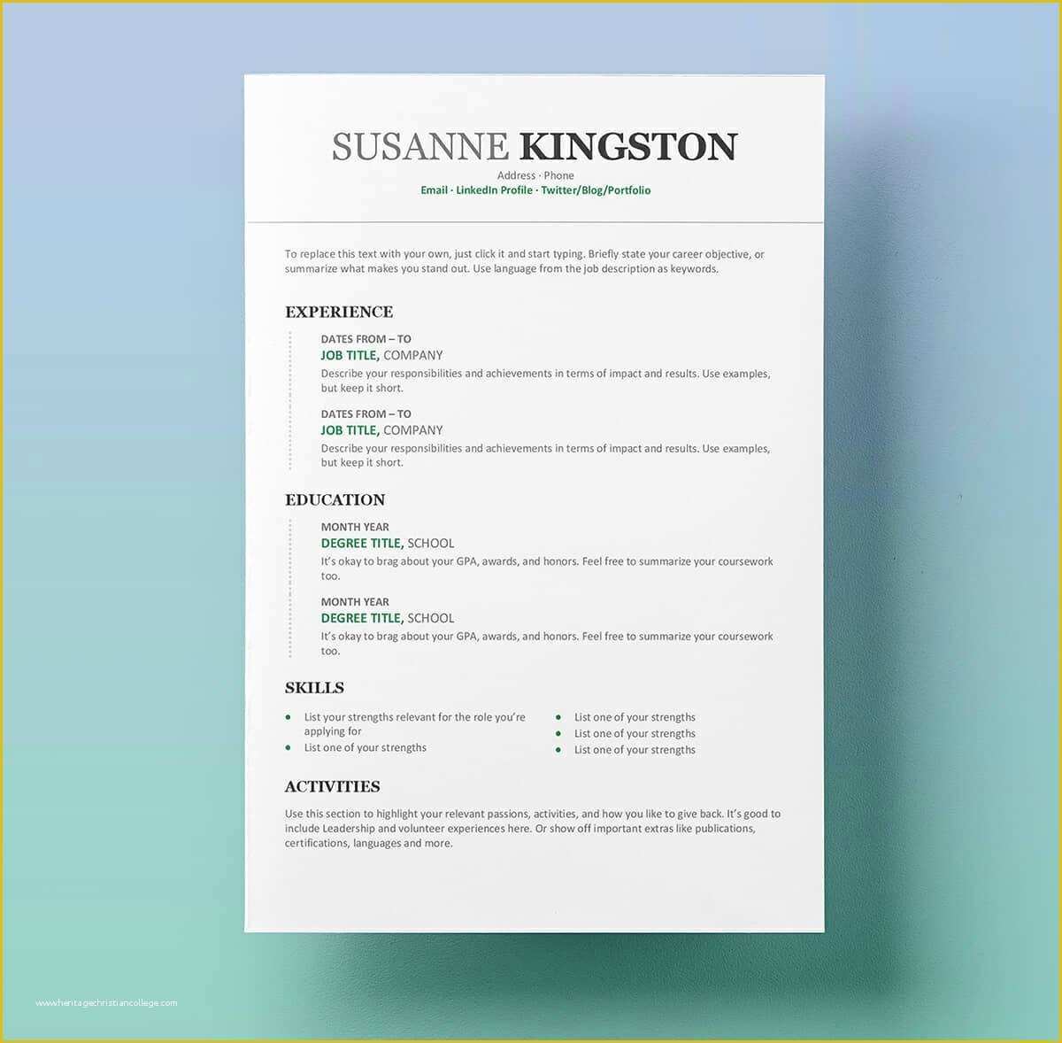 Free Online Resume Templates Printable Of Resume Templates for Word Free 15 Examples for Download