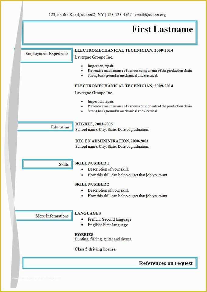 Free Online Resume Templates Printable Of Simple Resume Template 46 Free Samples Examples