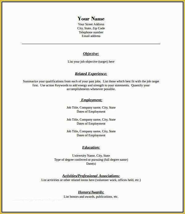 Free Online Resume Templates Printable Of Totally Free Printable Resume 