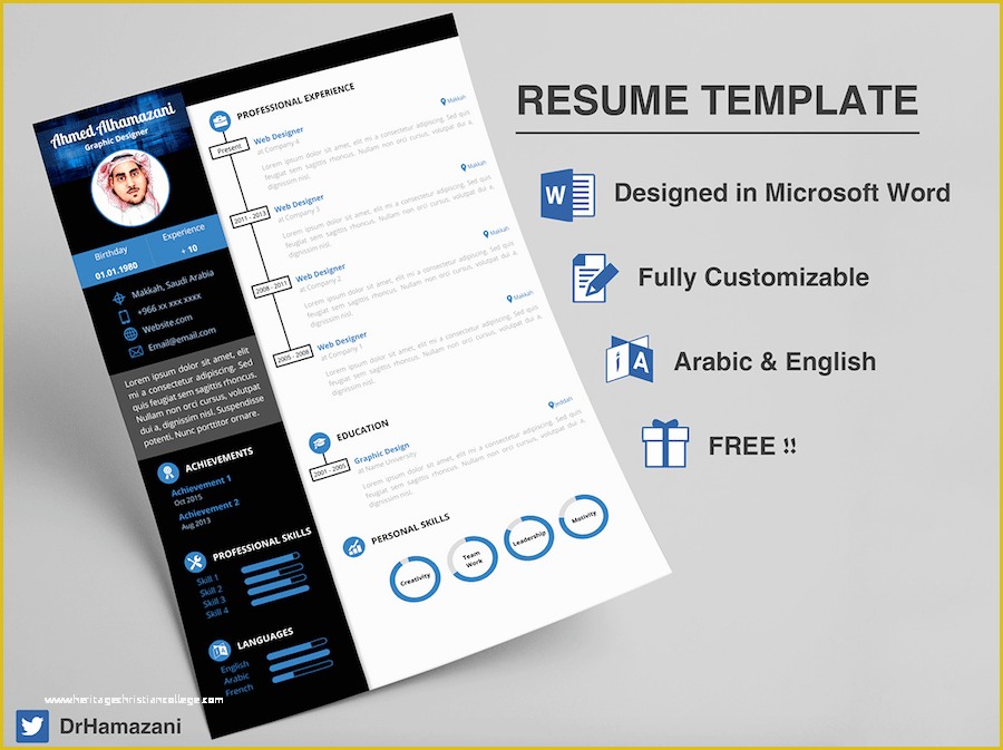 Free Online Resume Templates Word Of 65 Eye Catching Cv Templates for Ms Word