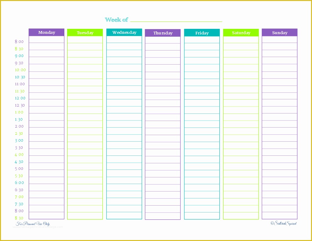 Free Online Schedule Template Of 6 Weekly Printable Planner Bookletemplate