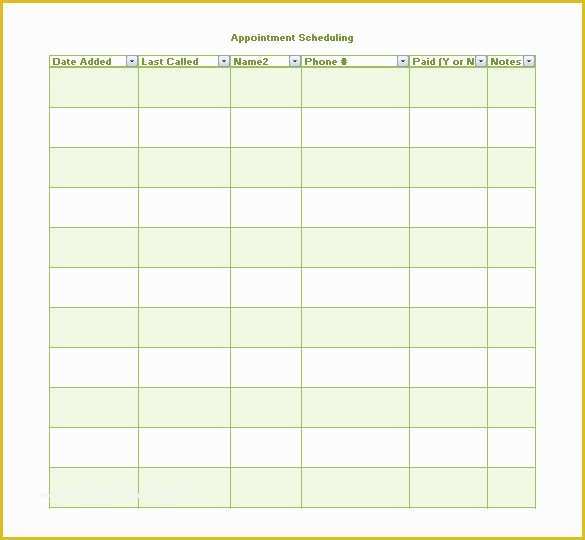 Free Online Schedule Template Of Appointment Scheduling Template