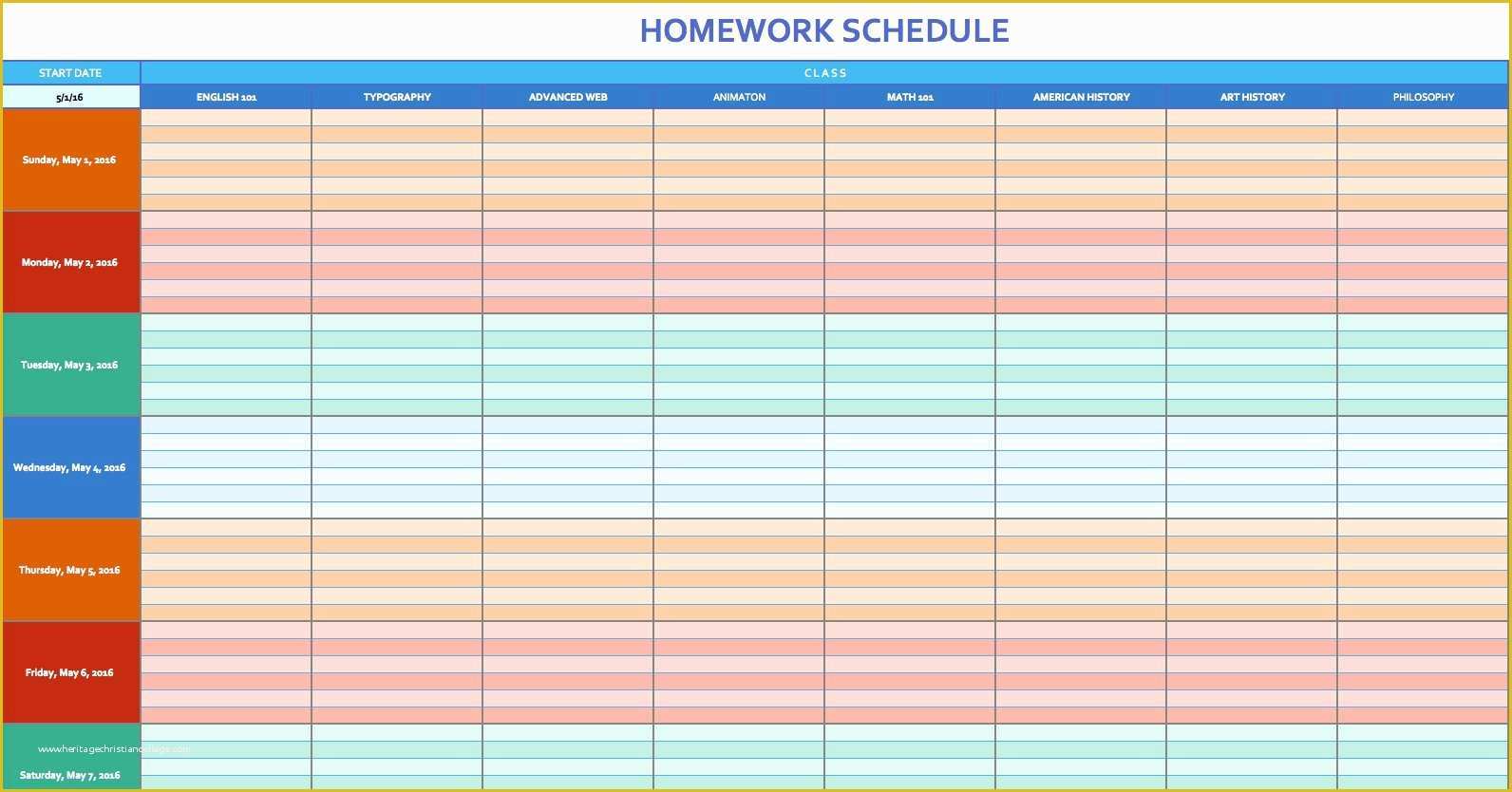 Free Online Schedule Template Of Free Weekly Schedule Templates for Excel Smartsheet