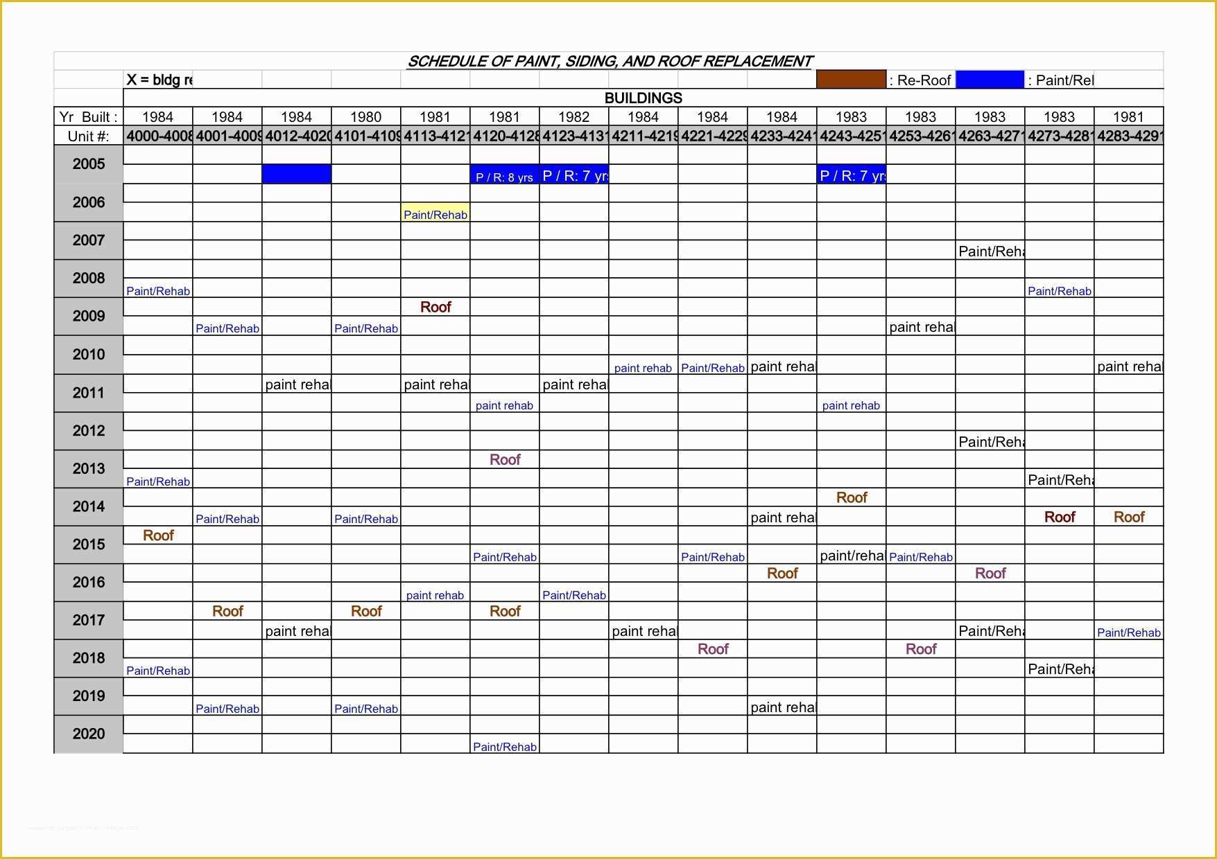 Free Online Schedule Template Of Maintenance Schedule Template