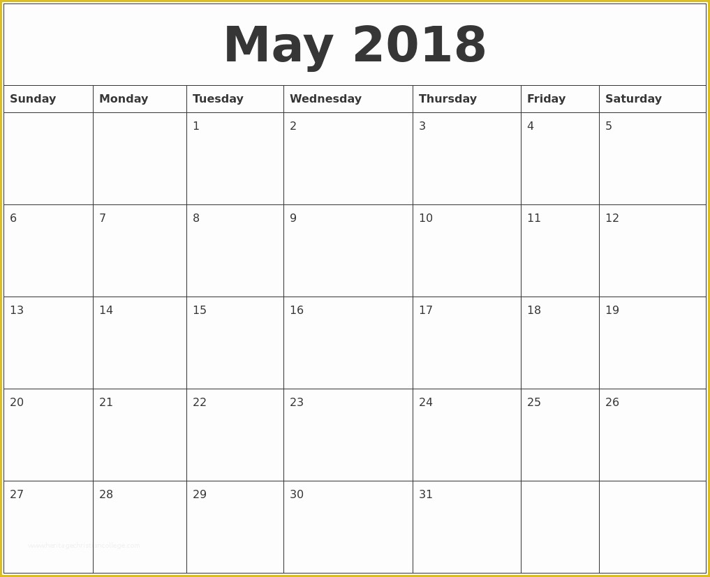 Free Online Schedule Template Of May 2018 Free Printable Calendar Templates
