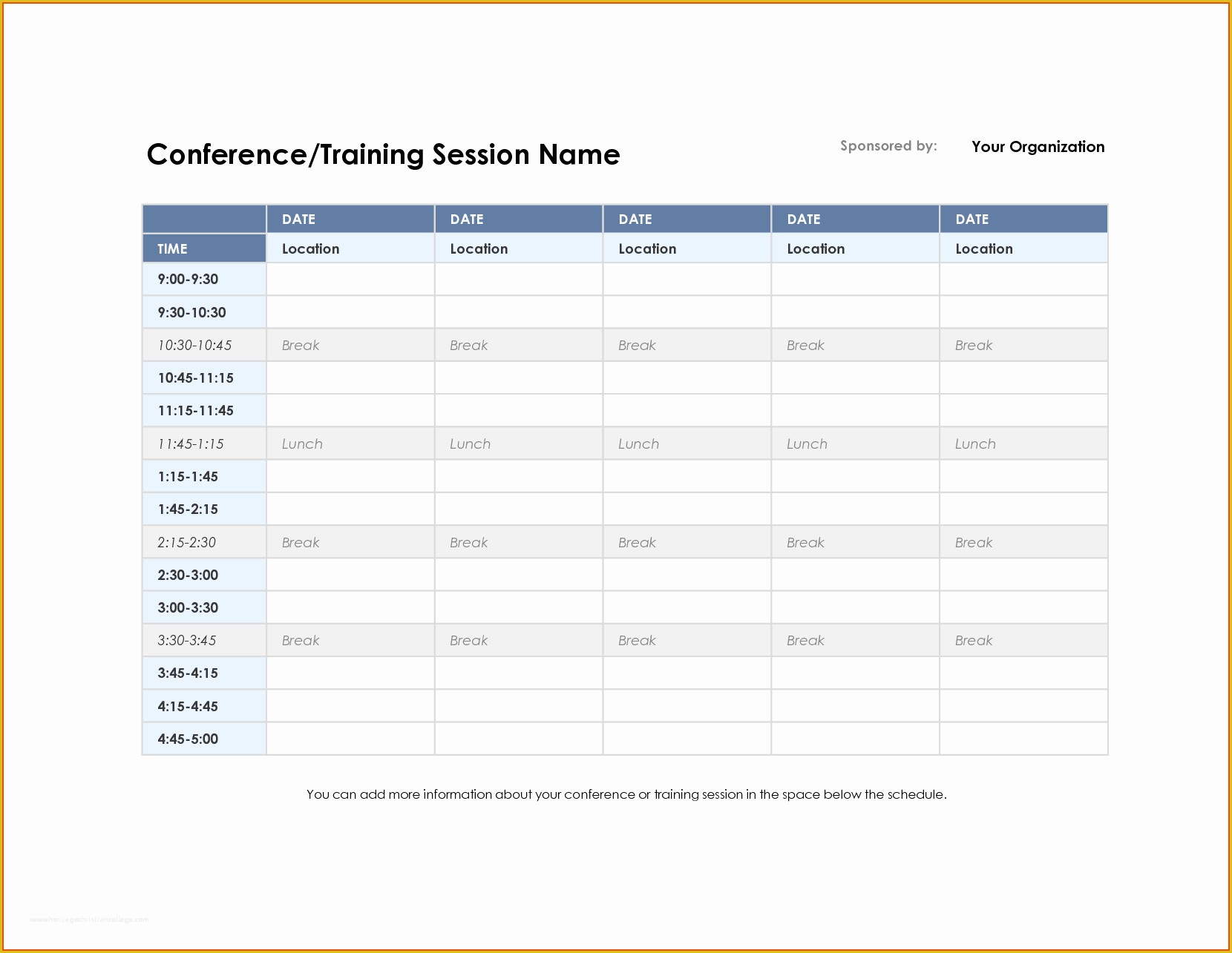 Free Online Schedule Template Of Meeting Schedule Template