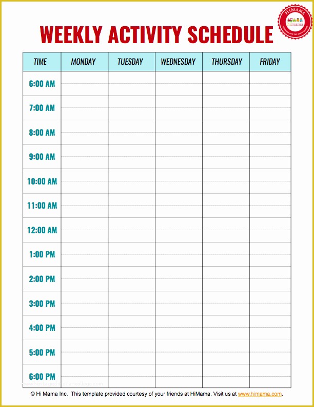 Free Online Schedule Template Of Paper Schedule Templates