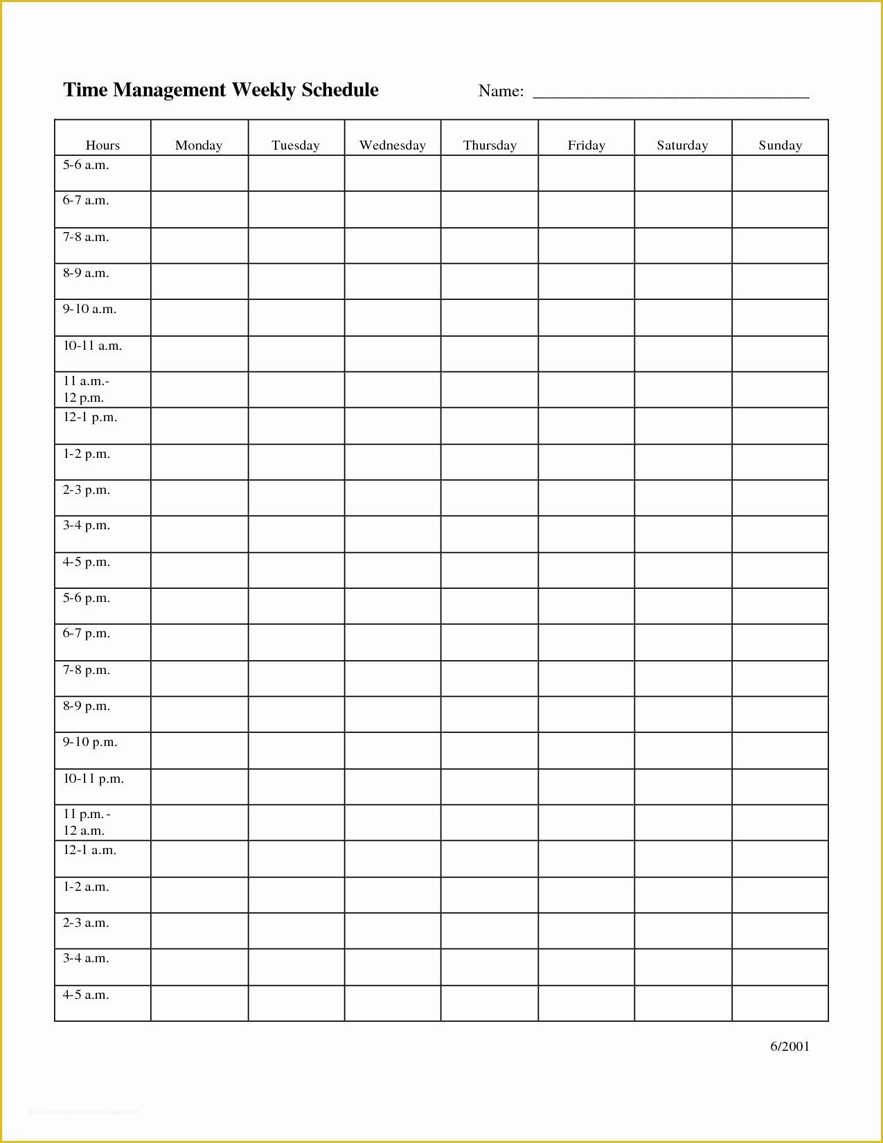 Free Online Schedule Template Of Time Management Schedule Template