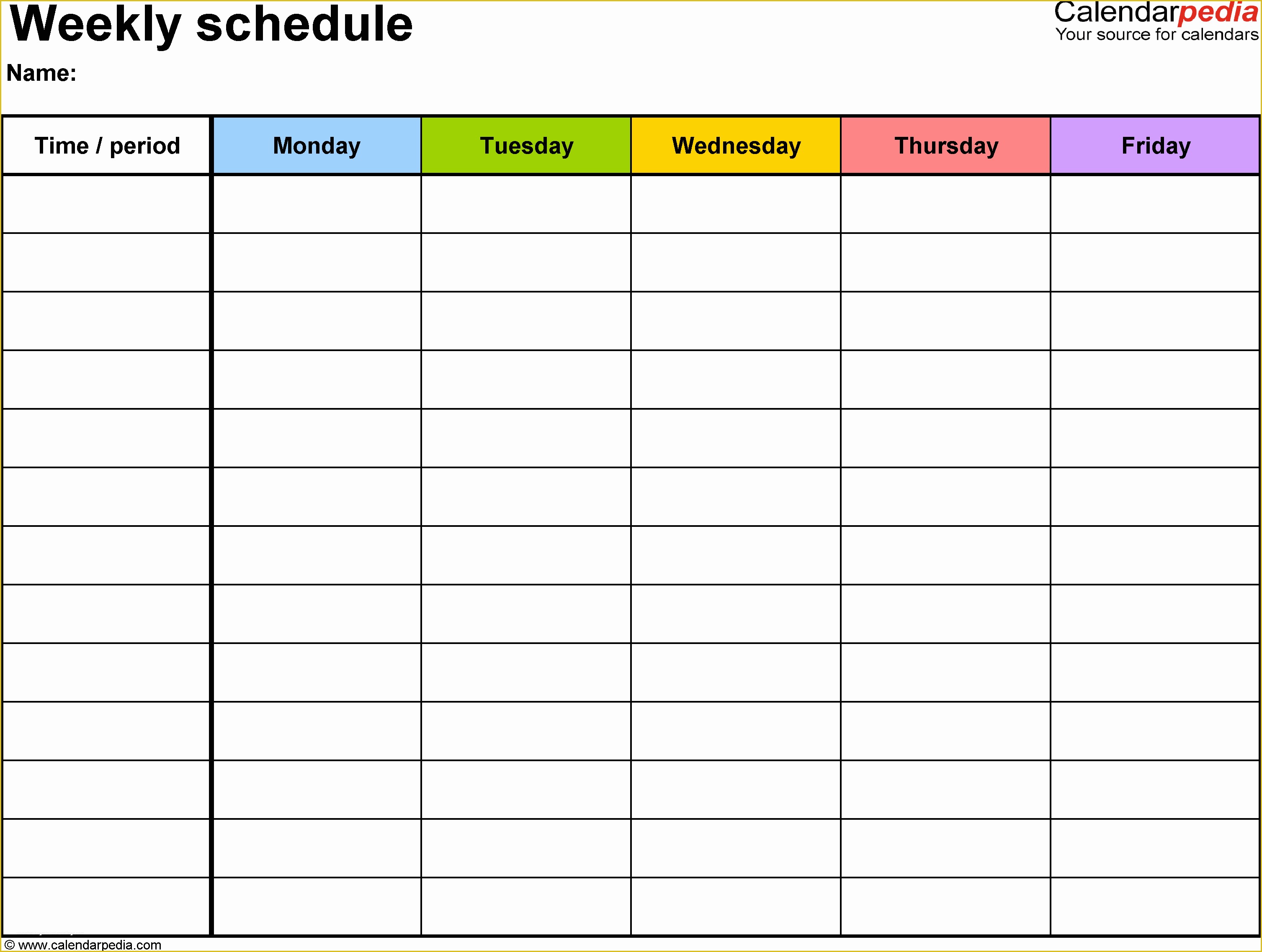 Free Online Schedule Template Of Weekly Calendar Pdf