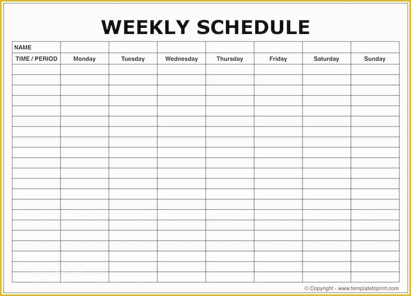 Free Online Schedule Template Of Weekly Schedule Planner