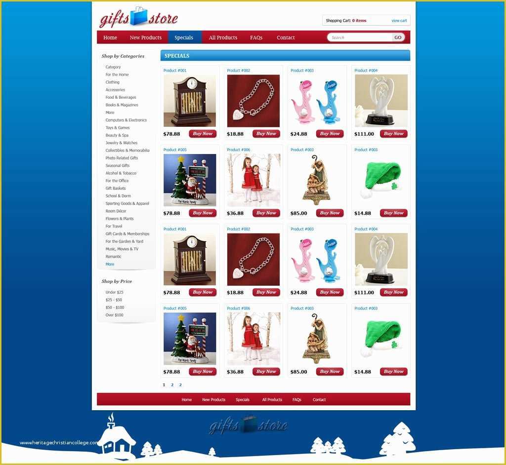 Free Online Shopping Templates Of Gifts Shopping Web Template